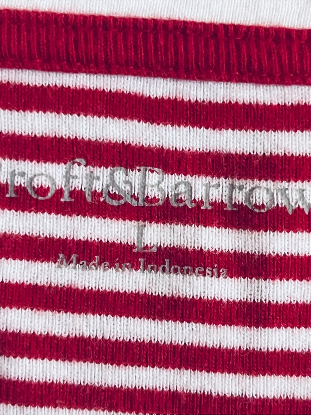 Burton Red and White Striped Square-Neck Short Sleeve Top - Picture 3 of 10
